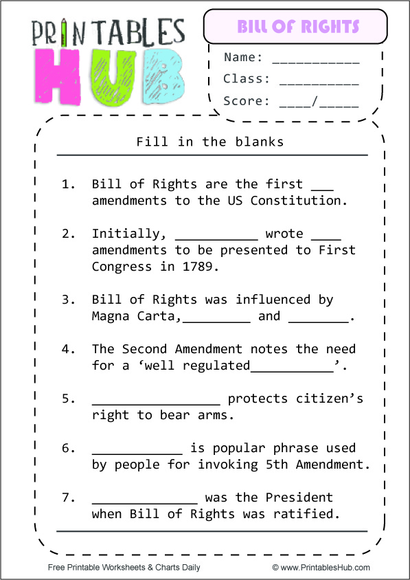 Free Printable Bill Of Rights Worksheets PDF Printables Hub Free Printable Bill Of Rights Worksheets PDF Printables Hub