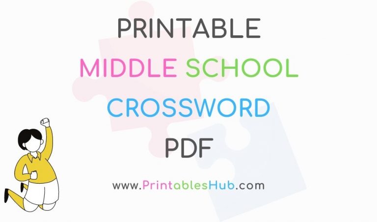 Free Printable Middle School Crossword Puzzles [PDF] - Printables Hub