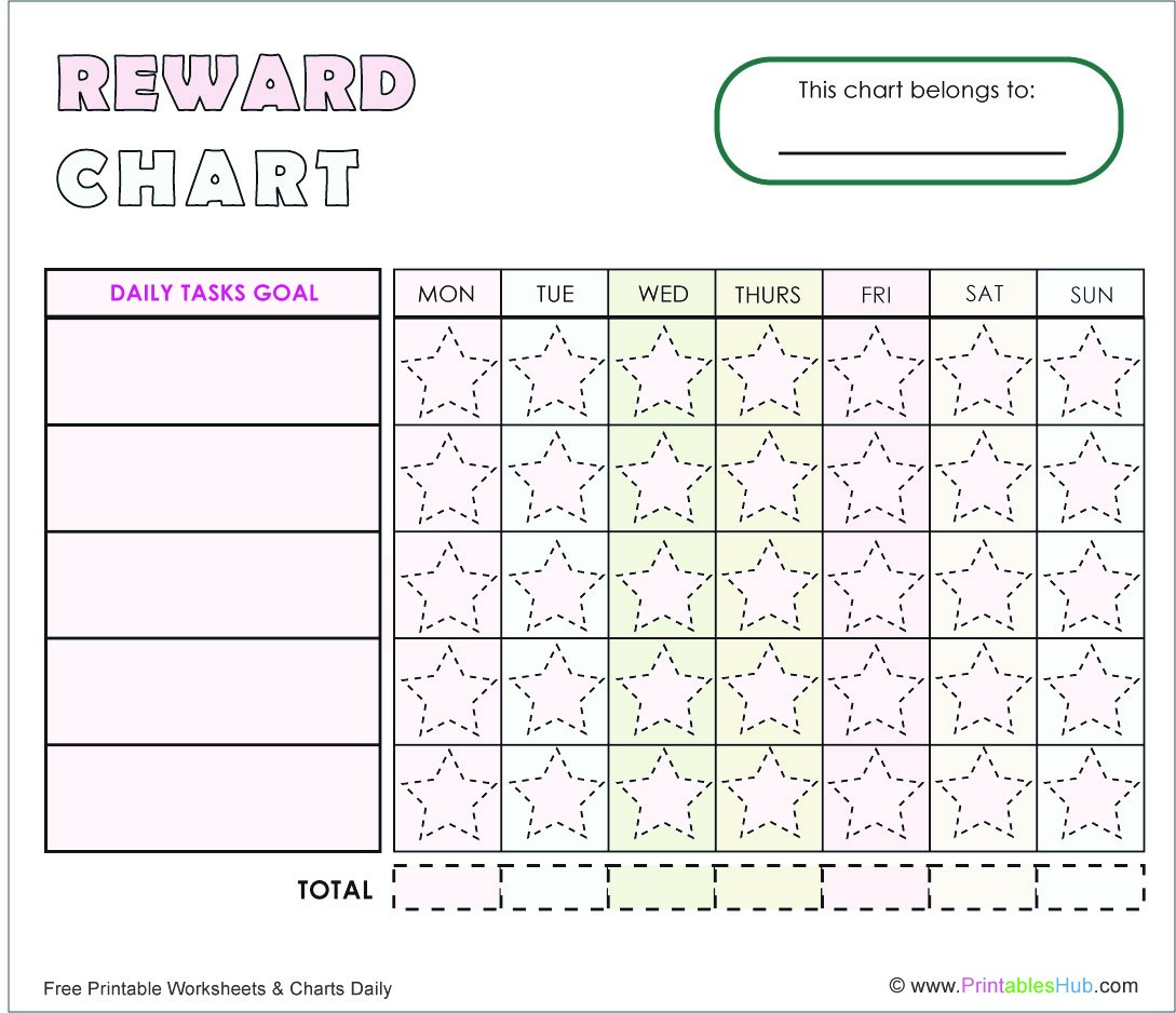 Free Printable Star Weekly Rewards Chart [PDF] with Blank Template Included - Printables Hub