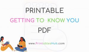 Free Printable Getting To Know You Worksheet for Adults [PDF ...