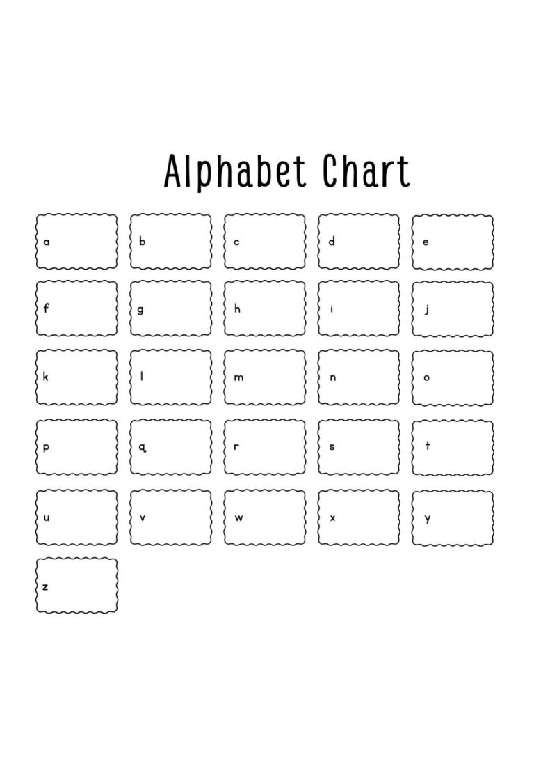 Free Printable Upper Case And Lower Case Alphabet Letters Charts [PDF