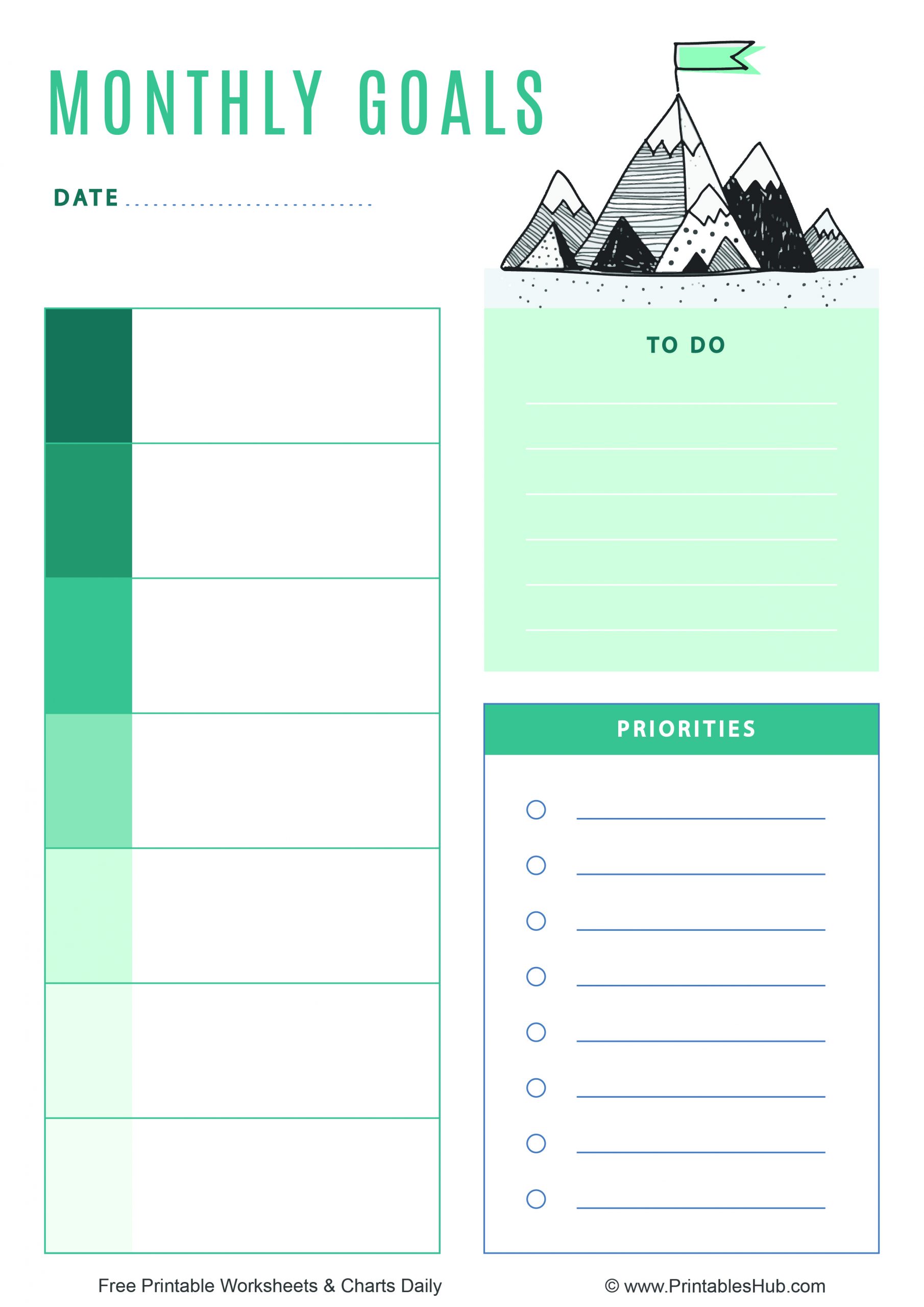 Free Printable Monthly Goal Planner Sheets [PDF] - Printables Hub