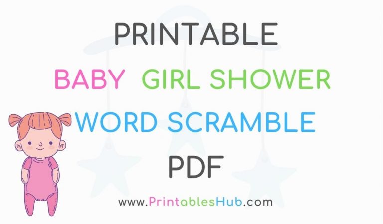 Free Printable Baby Girl Word Scramble [PDF] With Answers Key Included ...