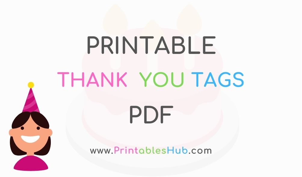 Free Printable Thank You Tags For Birthdays [PDF] - Printables Hub