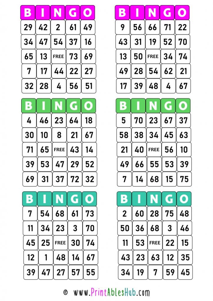 Free Printable Bingo Cards 1-75 [PDF] With Blank Template - Printables Hub