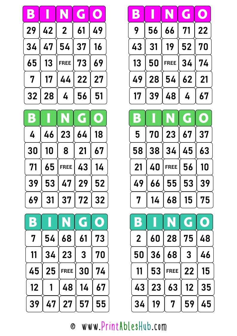 Free Printable Bingo Cards 1-75 [PDF] With Blank Template - Printables Hub