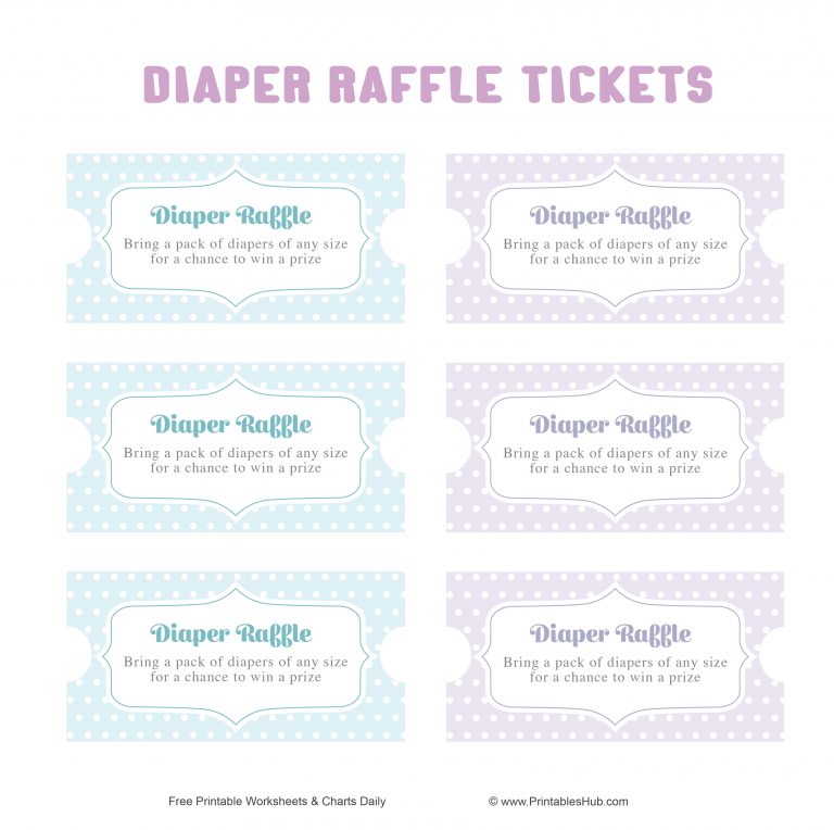 Free Printable Diaper Raffle Tickets [PDF] - Printables Hub