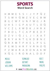 Free Printable Sports Word Search Puzzles With Answer Key [PDF ...