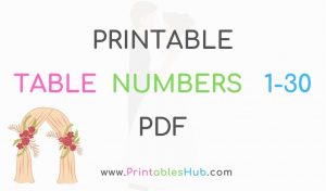 Free Printable Table Numbers 1-30 Cards [PDF] - Printables Hub