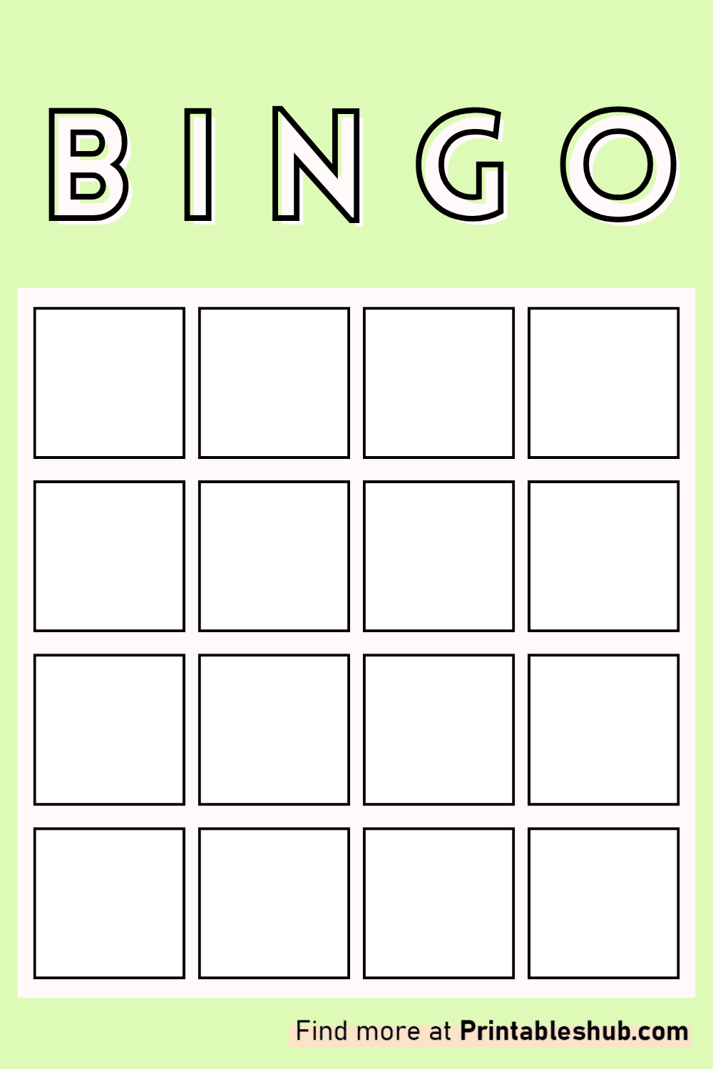 Free Printable Blank Bingo Cards Template PDF (3x3 4x4 5x5)(2 Per