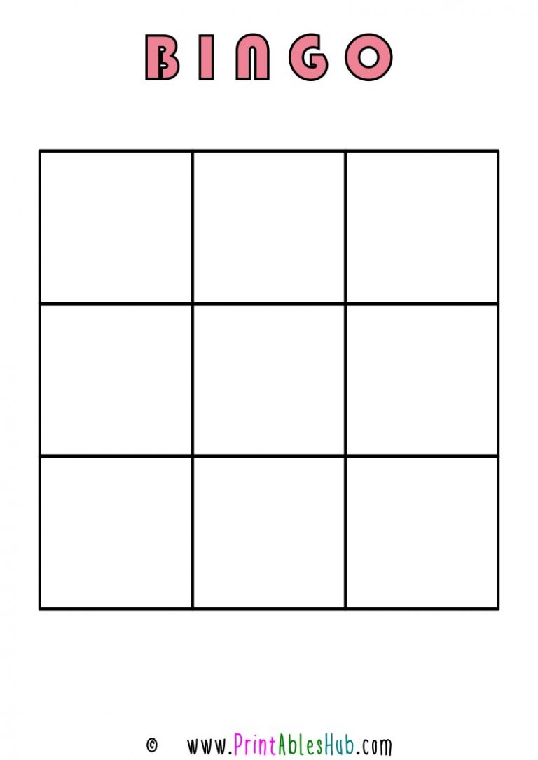 Free Printable Blank Bingo Cards Template PDF 3x3 4x4 5x5 2 Per