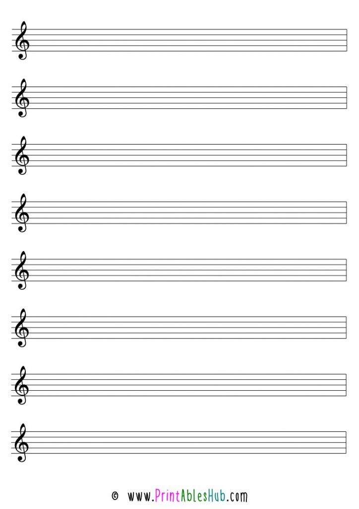Free Printable Blank Music Sheet Templates [PDF] (Violin, Piano, Drums ...