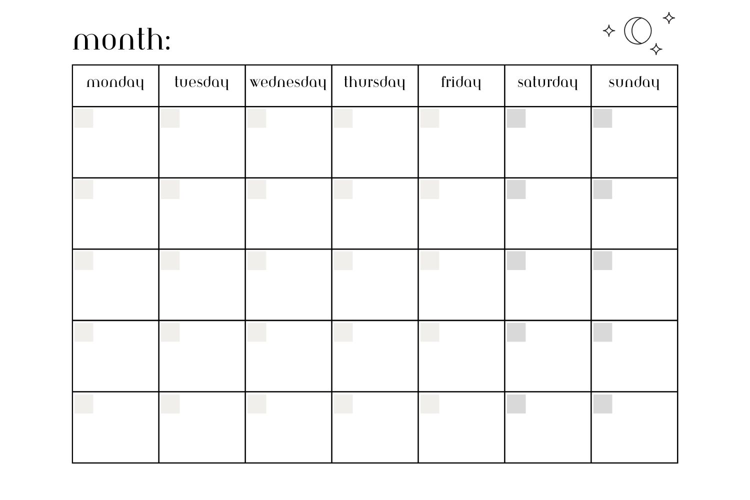 Free Printable Blank Calendar Templates [PDF] - Printables Hub