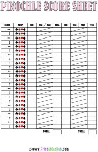 Free Printable Pinochle Score Sheets [PDF] - Printables Hub
