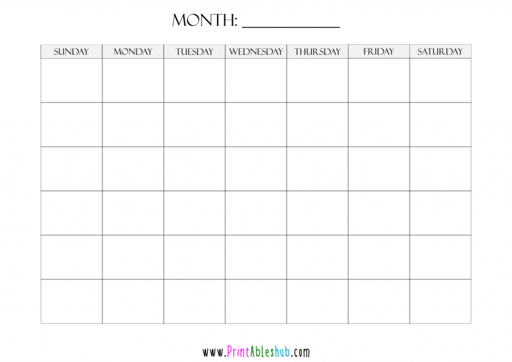 Free Printable Blank Calendar Templates [PDF] - Printables Hub