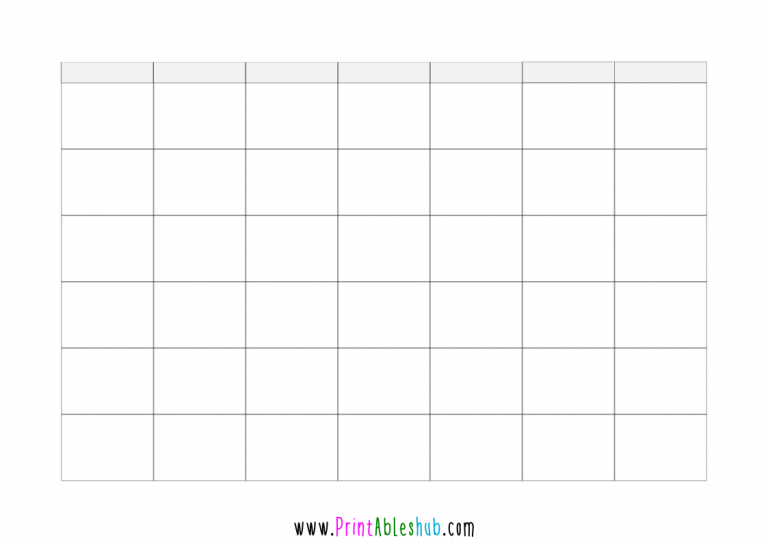 Free Printable Blank Calendar Templates [PDF] - Printables Hub