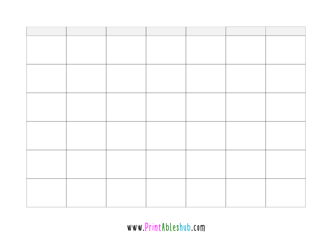 Free Printable Blank Calendar Templates [PDF] - Printables Hub