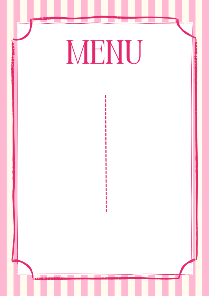 Free Printable Blank Restaurant Menu Template