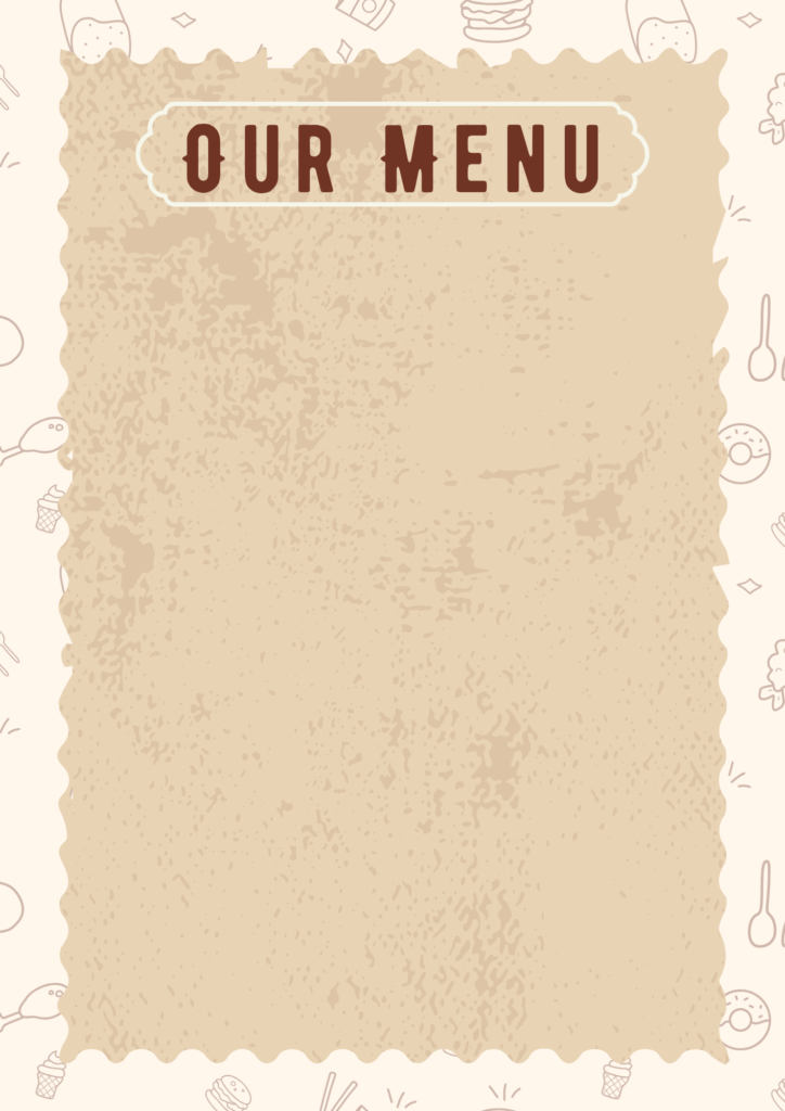 Free Printable Blank Restaurant Menu Template