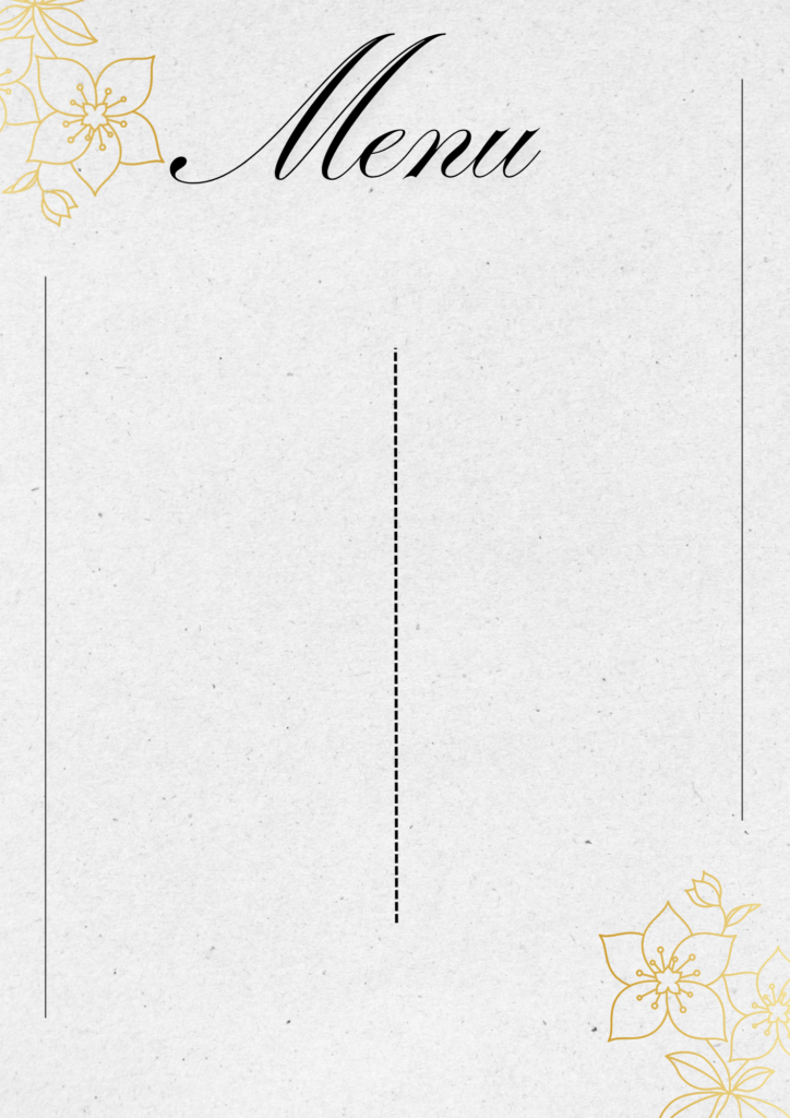 Free Printable Blank Restaurant Menu Template