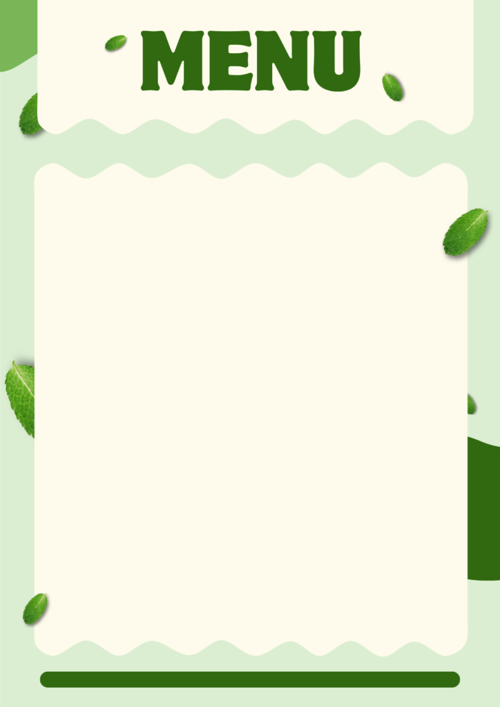 Free Printable Blank Restaurant Menu Template
