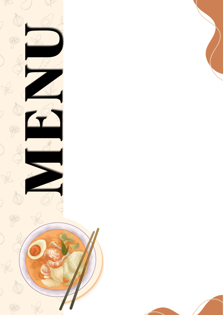 Free Printable Blank Restaurant Menu Template