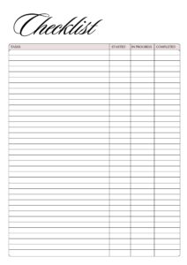 Printable Blank Checklist Templates [PDF] - Printables Hub