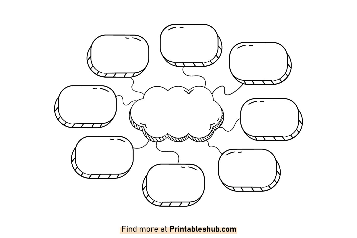 Free Printable Blank Mind Map Templates PDF Included Printables Hub