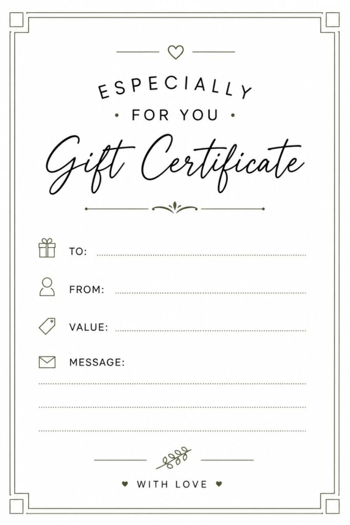 Printable Gift Certificate Templates