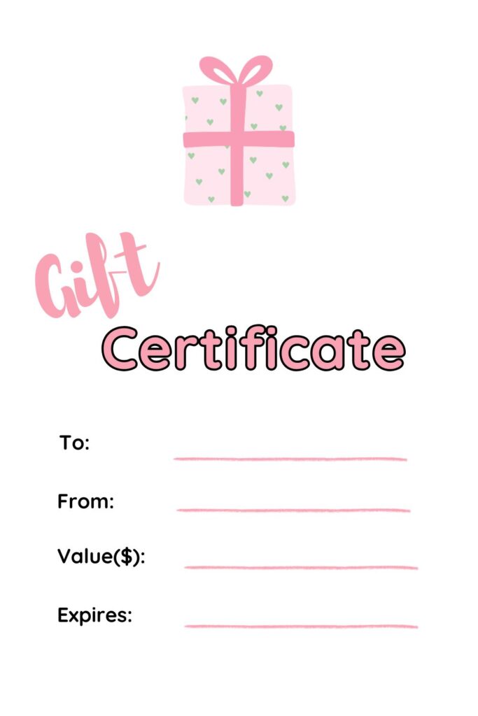 Printable Gift Certificate Templates