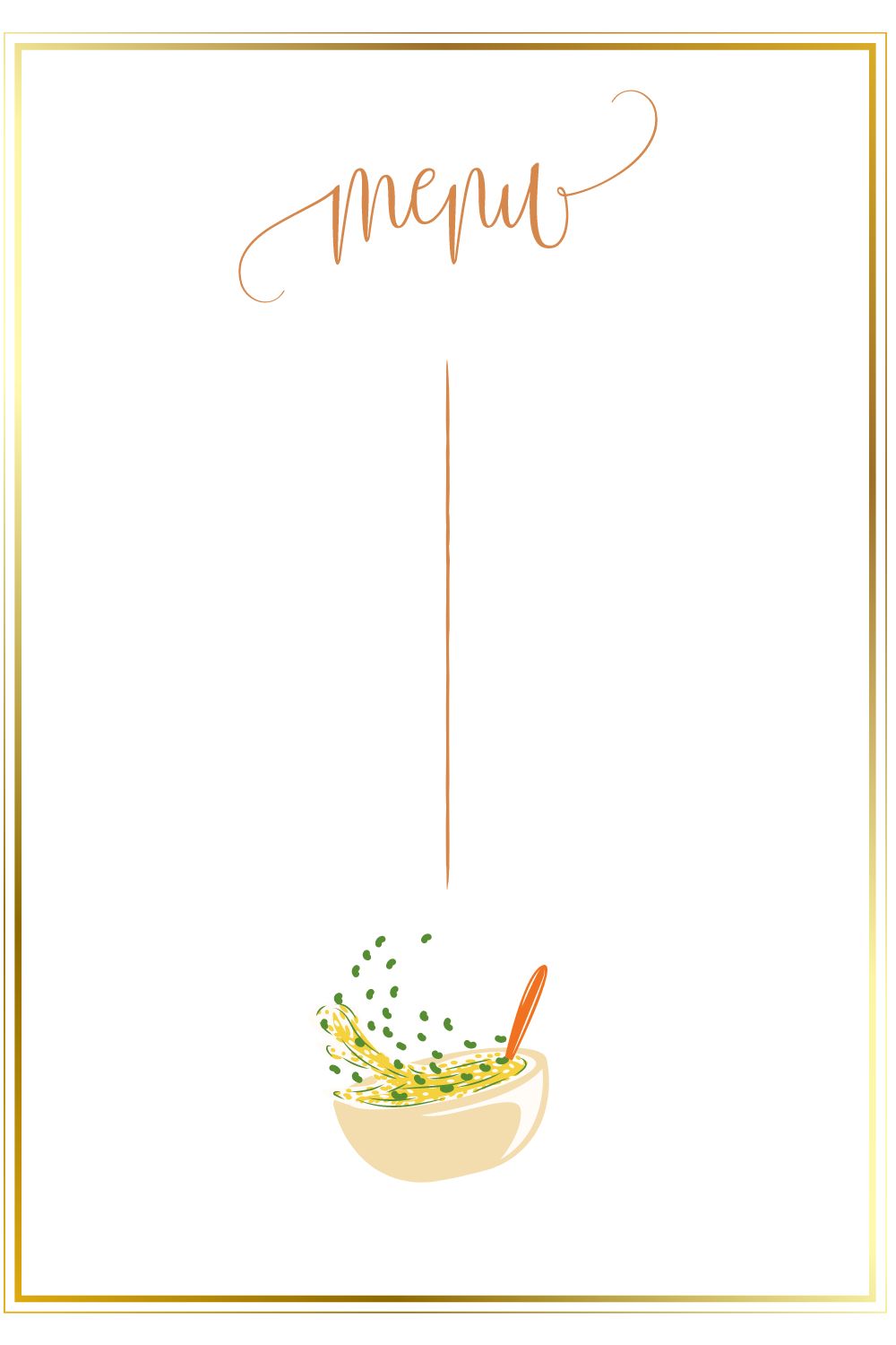 Printable Menu Blank Template Printable Menu Blank Template