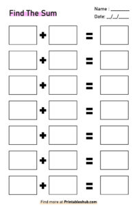 Free Printable Blank Addition Templates [PDF Included] - Printables Hub