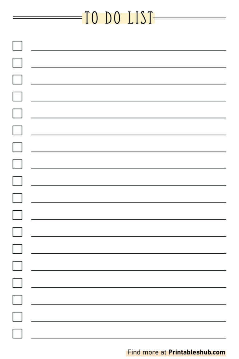 Free Printable Blank To-Do List Templates [PDF Included] - Printables Hub