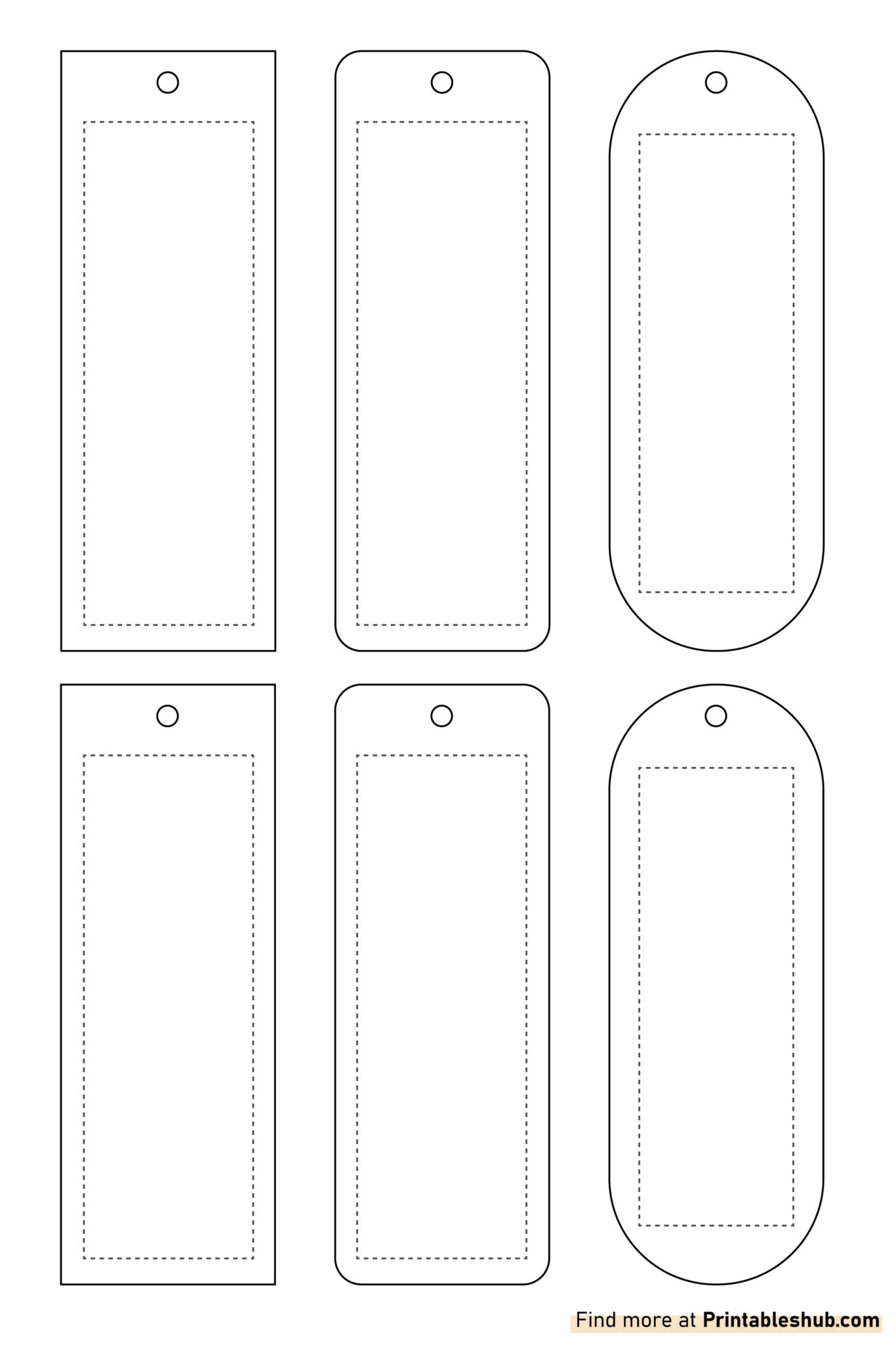 Free printable blank bookmark templates pdf included printables hub