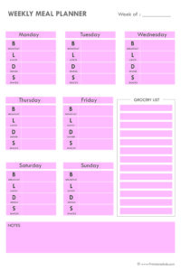Free Printable Blank Weekly Meal Planner Templates [PDF Included ...
