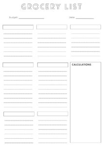 Free Printable Blank Grocery List Templates [PDF Included] - Printables Hub