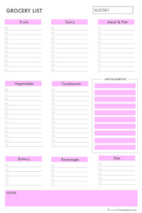 Free Printable Blank Grocery List Templates [PDF Included] - Printables Hub