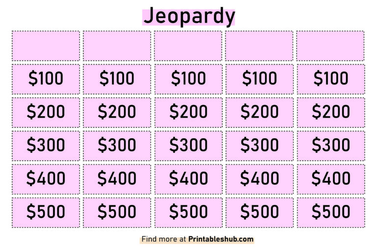 Printable Blank Jeopardy Templates [PDF Included] - Printables Hub