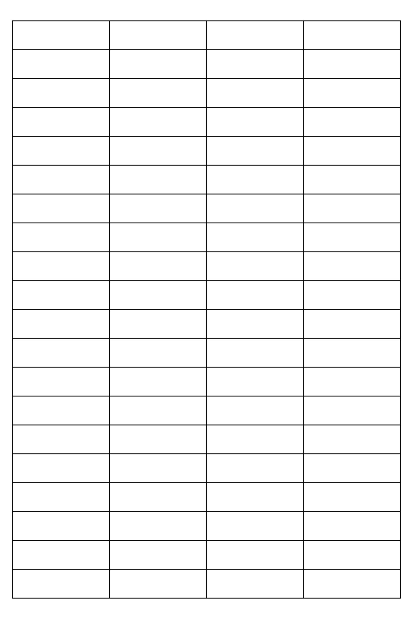 Printable Blank 4 Column Chart Templates PDF Included Printables Hub