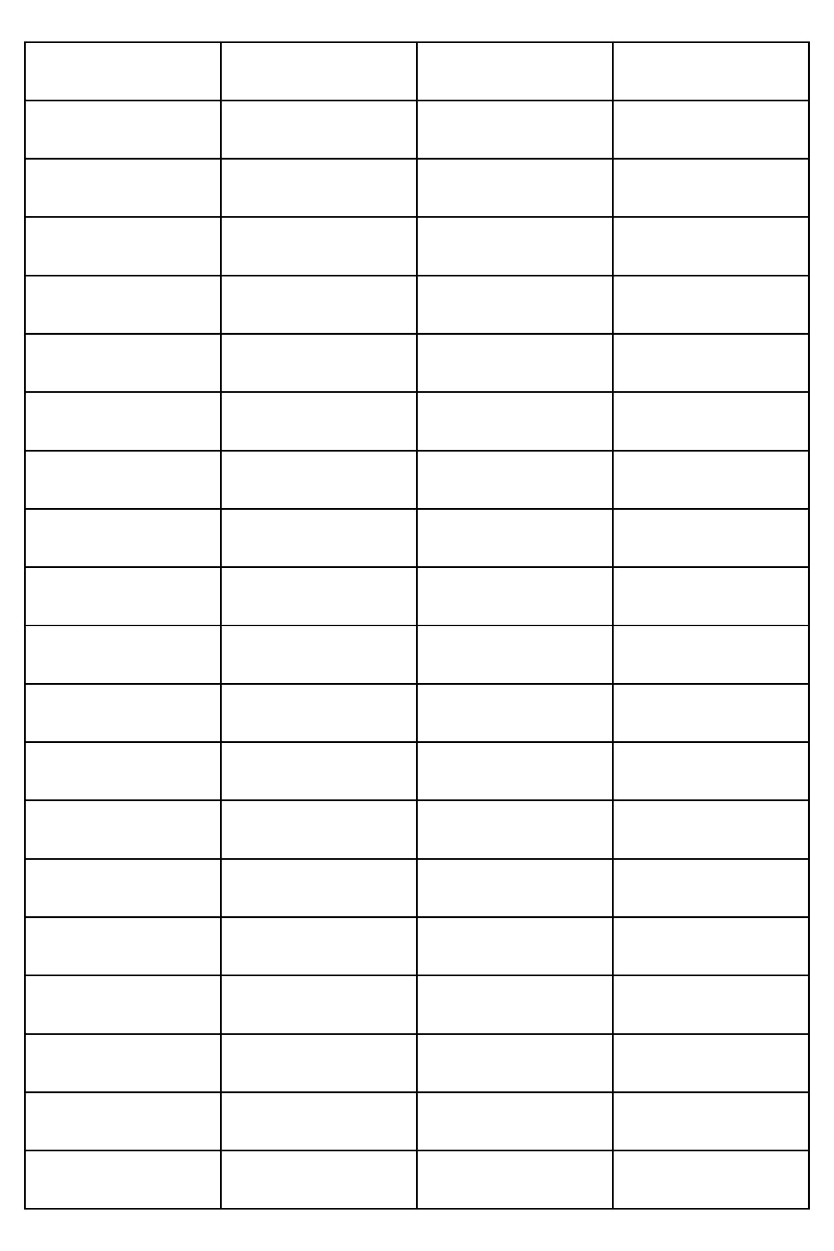 Printable Blank 4 Column Chart Templates PDF Included Printables Hub Printable Blank 4 Column Chart Templates PDF Included Printables Hub