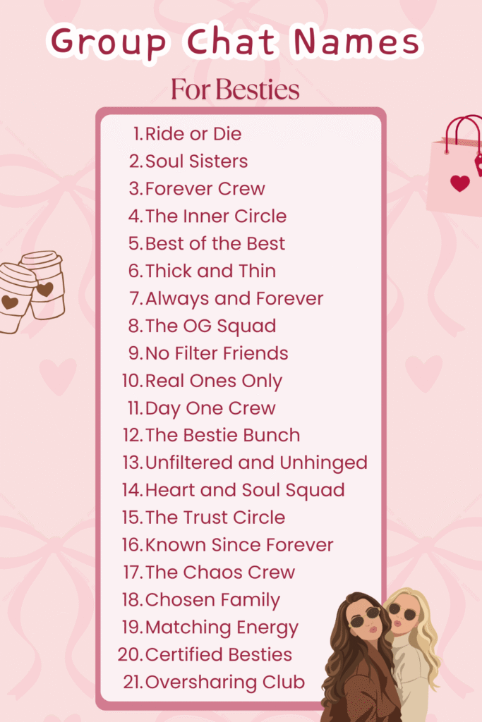 Printable Group Chat Names List for besties