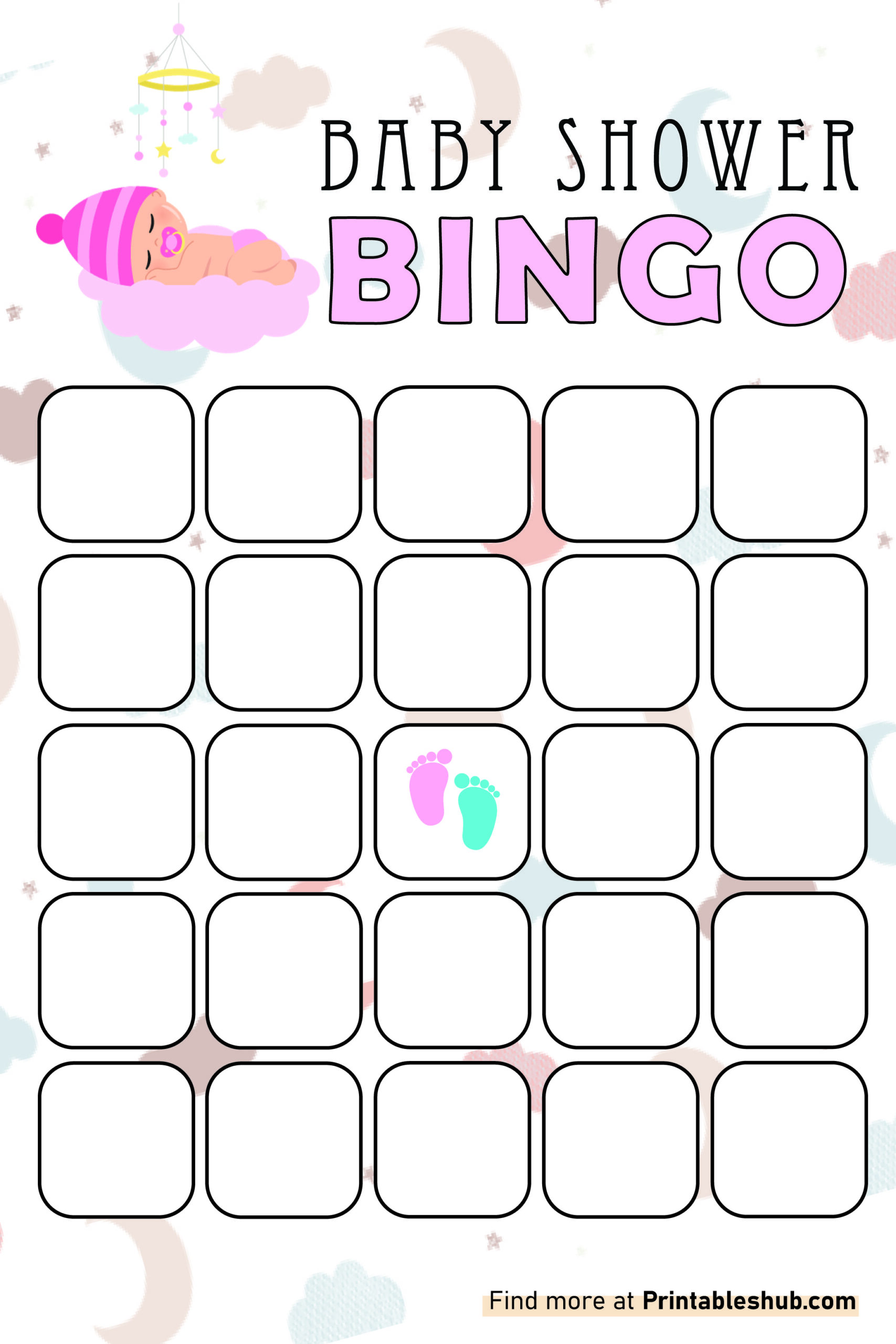 Printable Blank Baby Shower Bingo Templates [PDF Included] Printables Hub