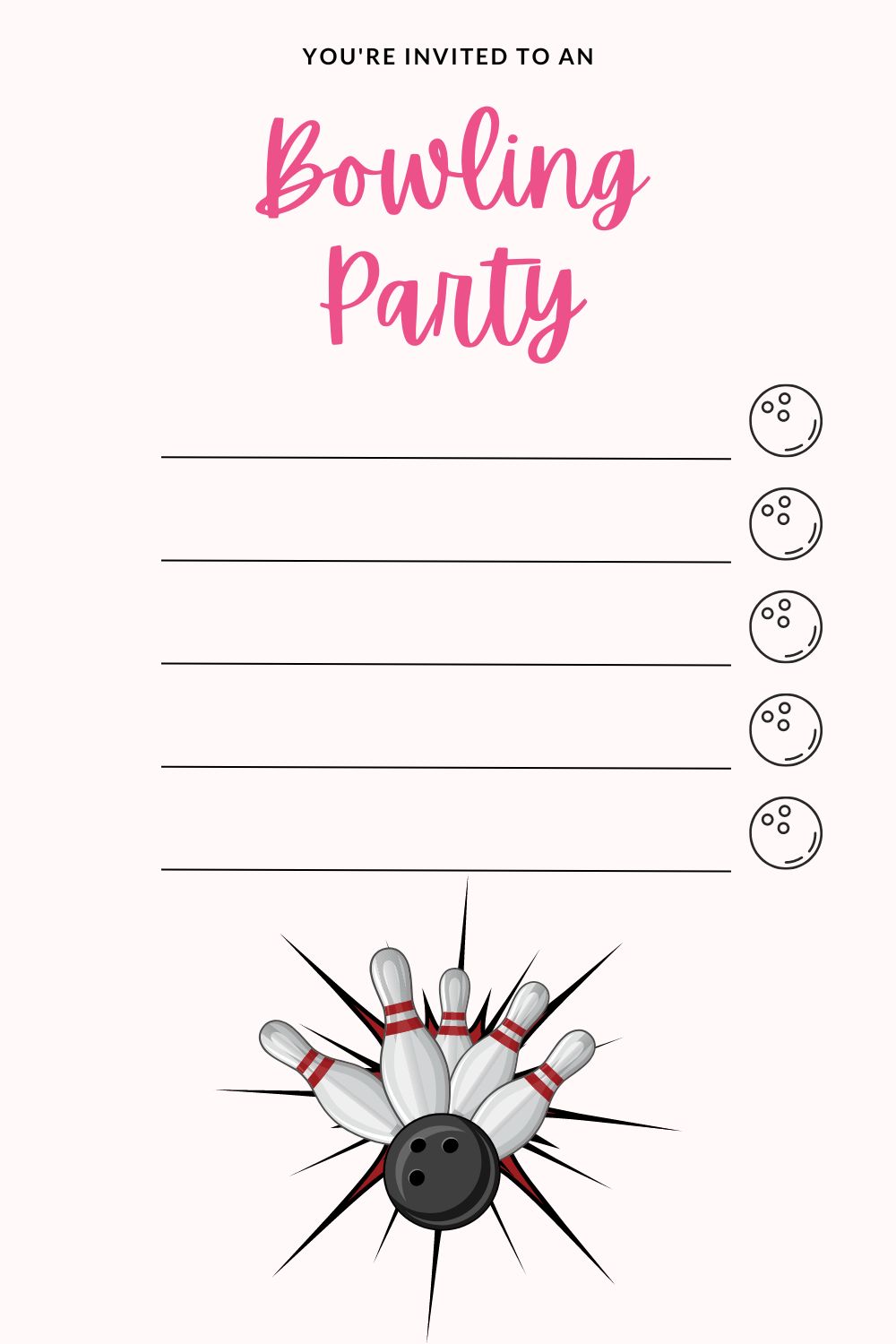 Printable Bowling Invitation Printable Bowling Invitation
