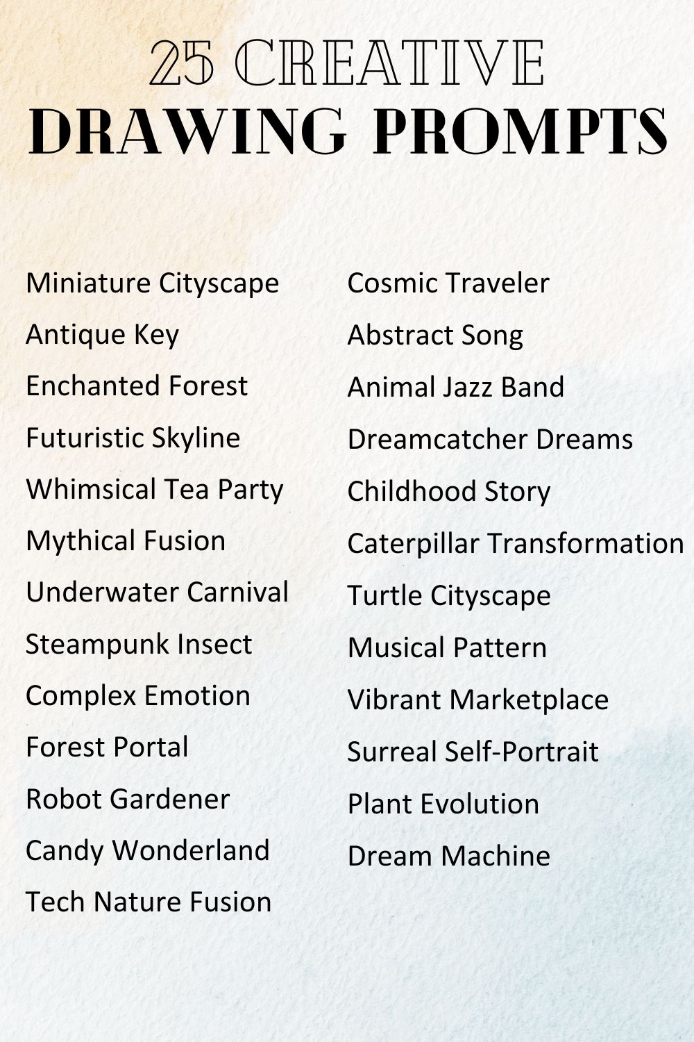 Printable List Of Drawing Prompts - Printables Hub
