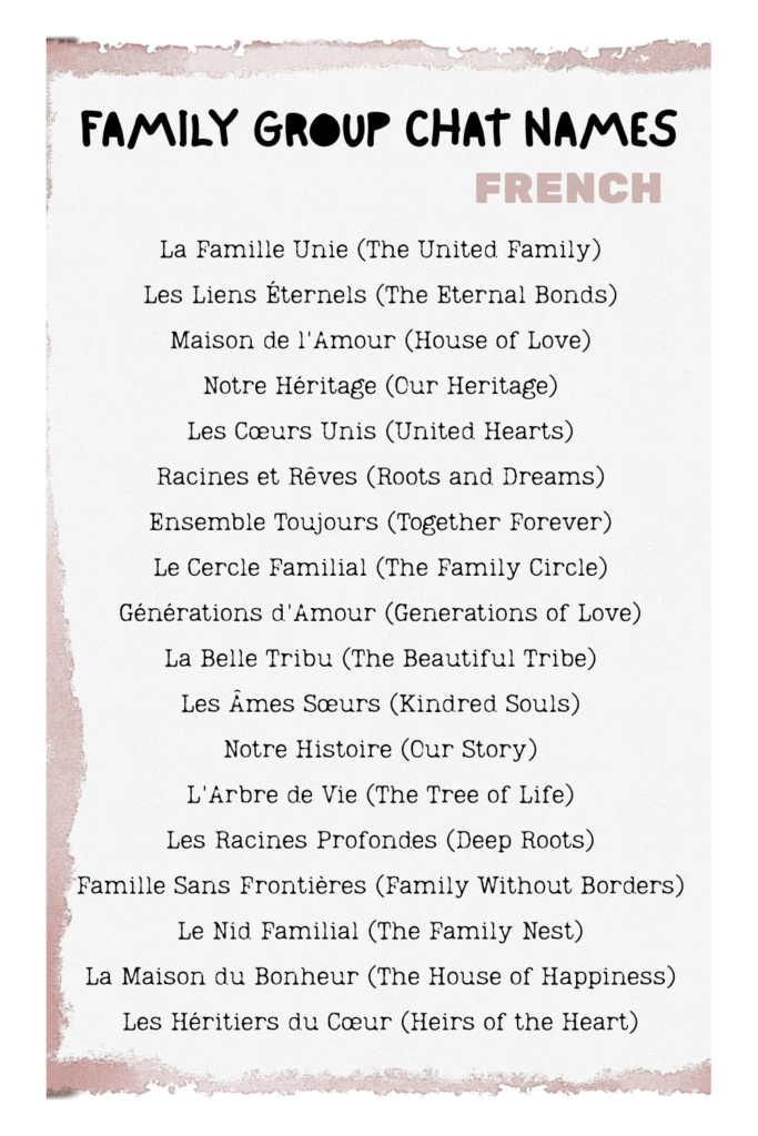 printable family group chat name ideas