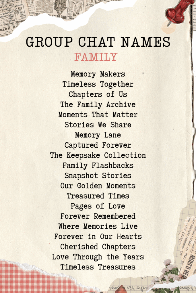 printable family group chat name ideas