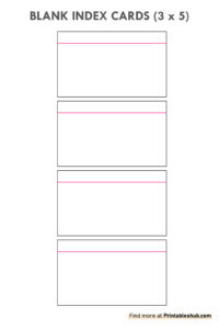Printable Blank Index Cards {3x5, 4x6, 5x7, 5x8} Templates With PDF ...