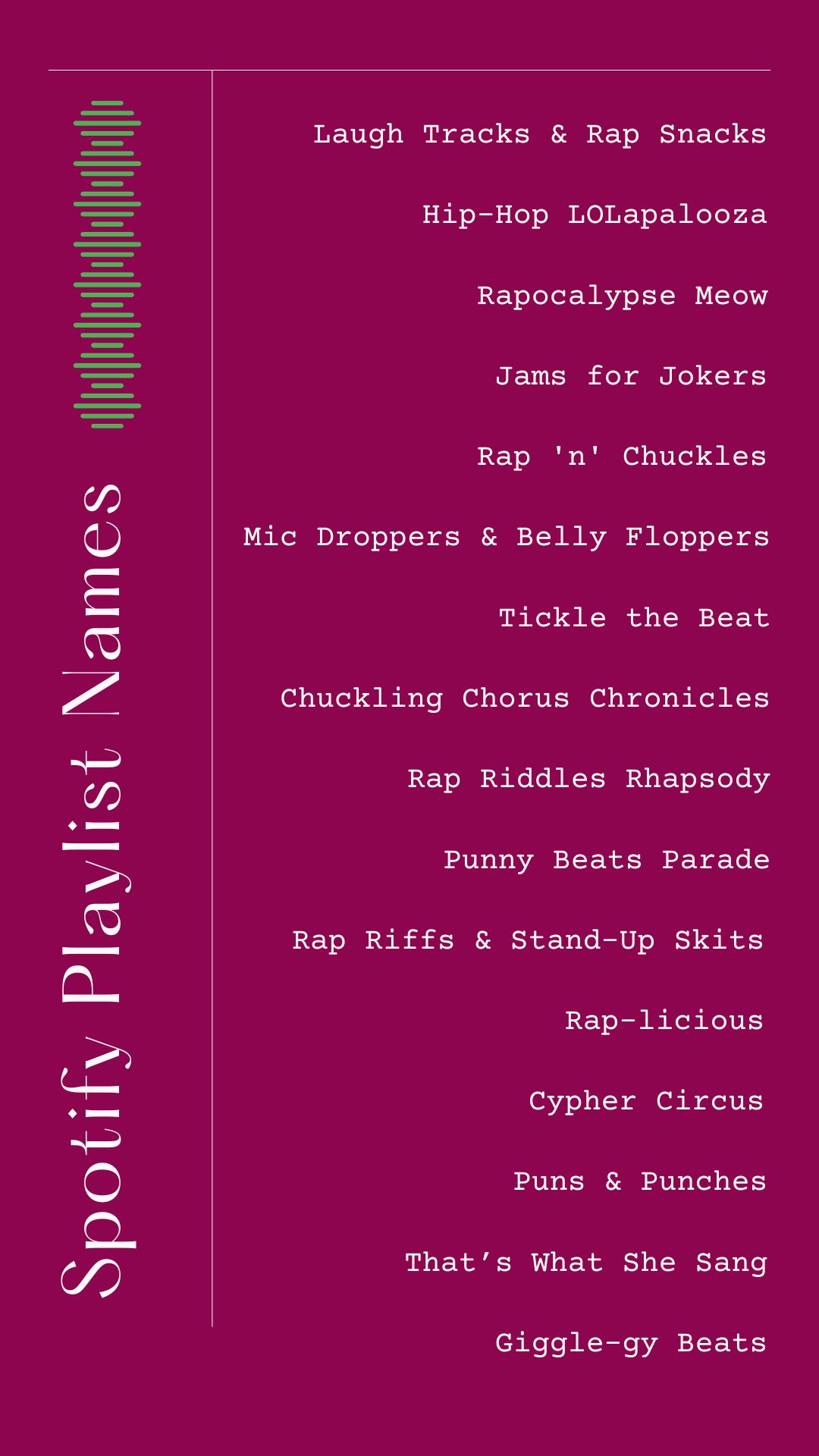 Printable Spotify Playlist Names Ideas [PDF Included] Printables Hub