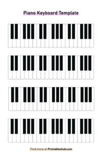 Free Printable Blank Piano Keyboard Templates [PDF Included ...