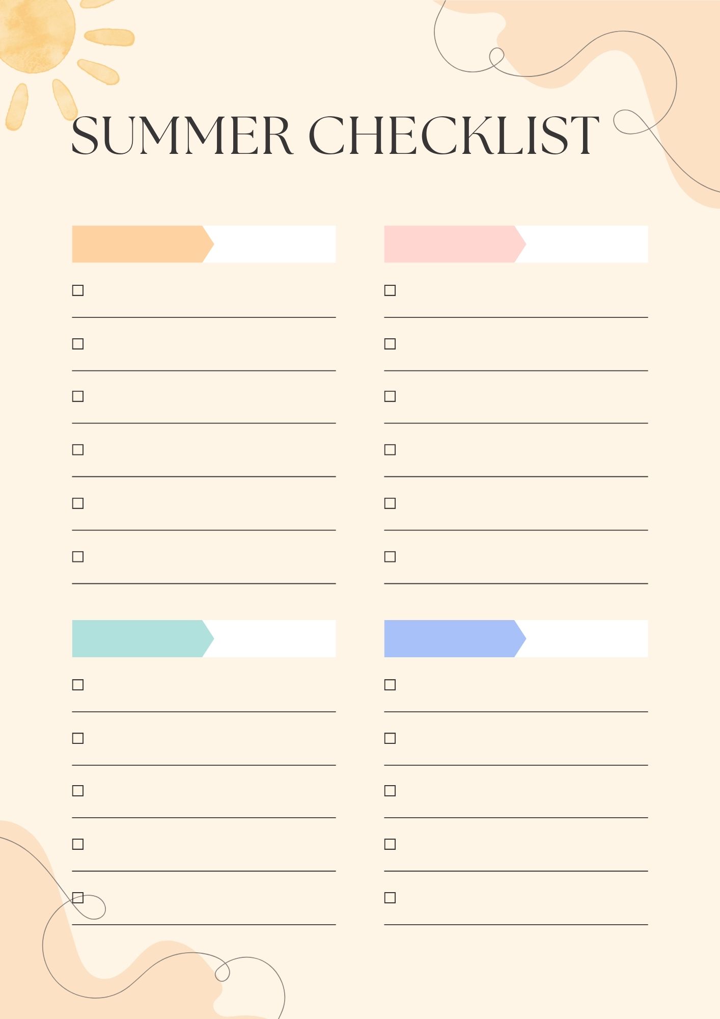 Printable Blank Checklist Templates [PDF] - Printables Hub
